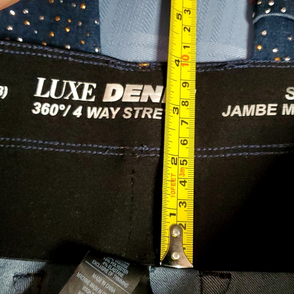 Nygard Luxe Denim Leggings w/ Rhinestone Fade Cuffed Bottoms - Size Small 6-8 - Picture 11 of 14